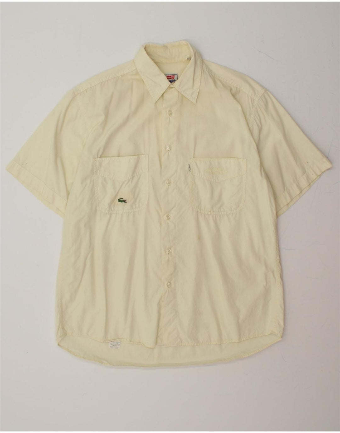 LEVI'S Mens Short Sleeve Shirt Small Yellow Cotton Vintage Levi's and Second-Hand Levi's from Messina Hembry 