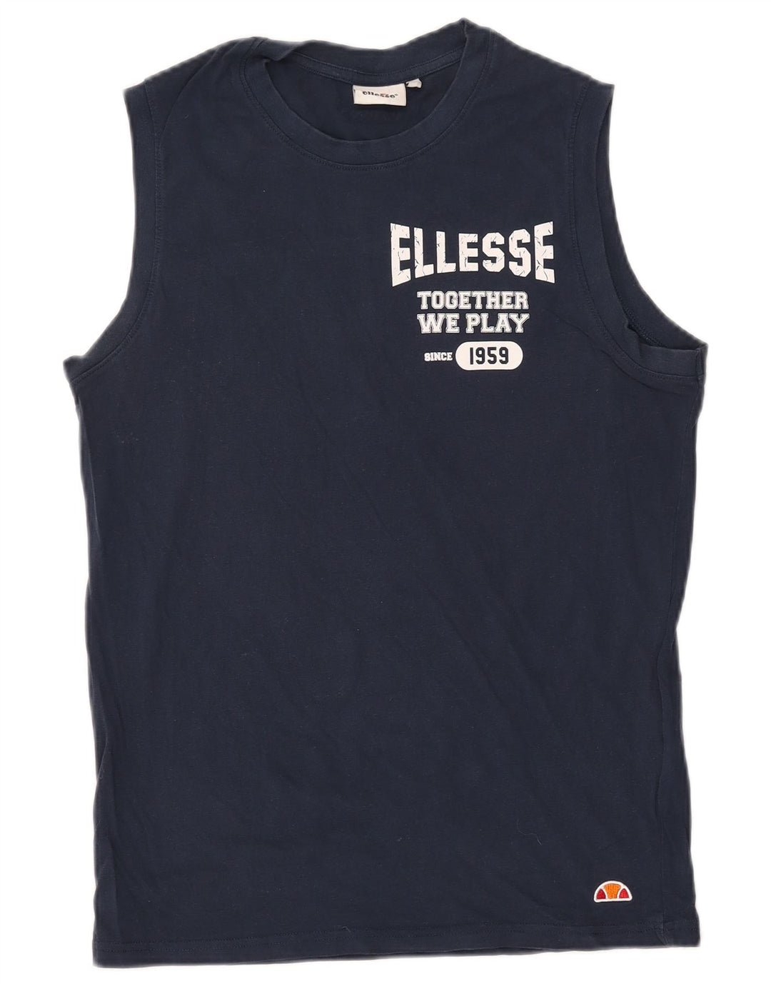 Γυναικείο Γραφικό Γιλέκο ELLESSE Top UK 16 Large Navy Blue από βαμβάκι