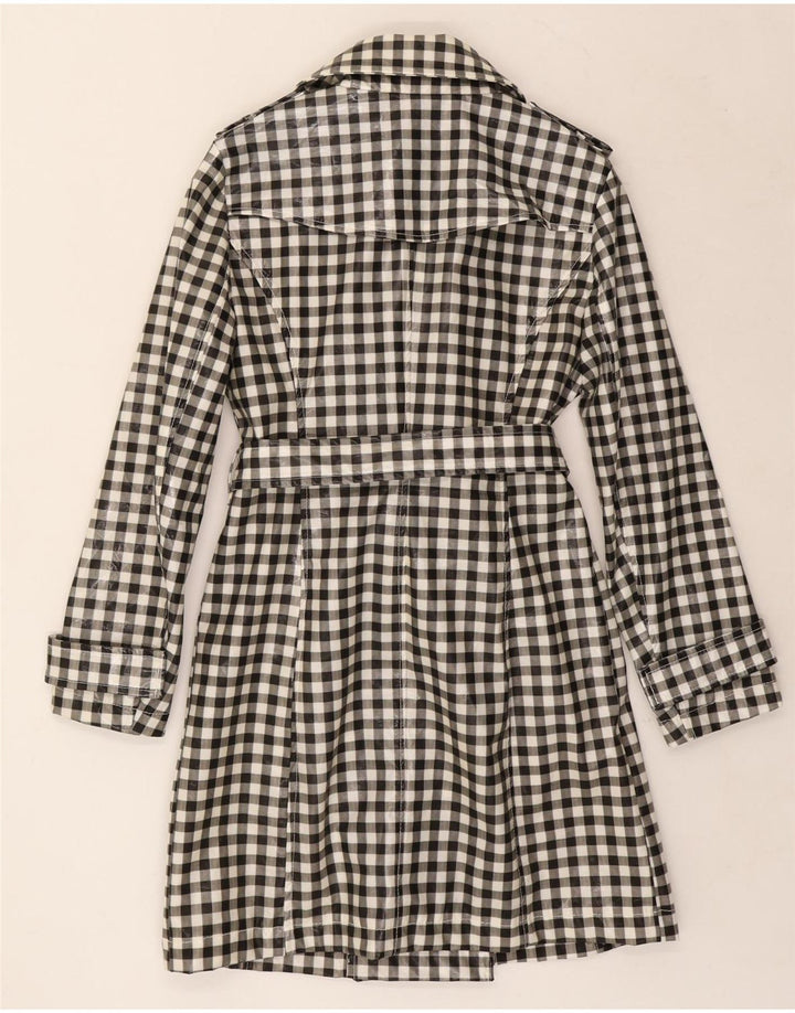 Vintage γυναικεία καμπαρντίνα UK 12 Medium Black Gingham