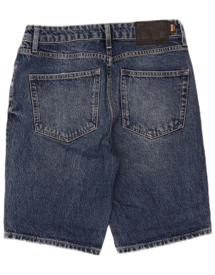 Γυναικείο τζιν σορτς SUPERDRY W28 Βαμβακερό μεσαίο μπλε