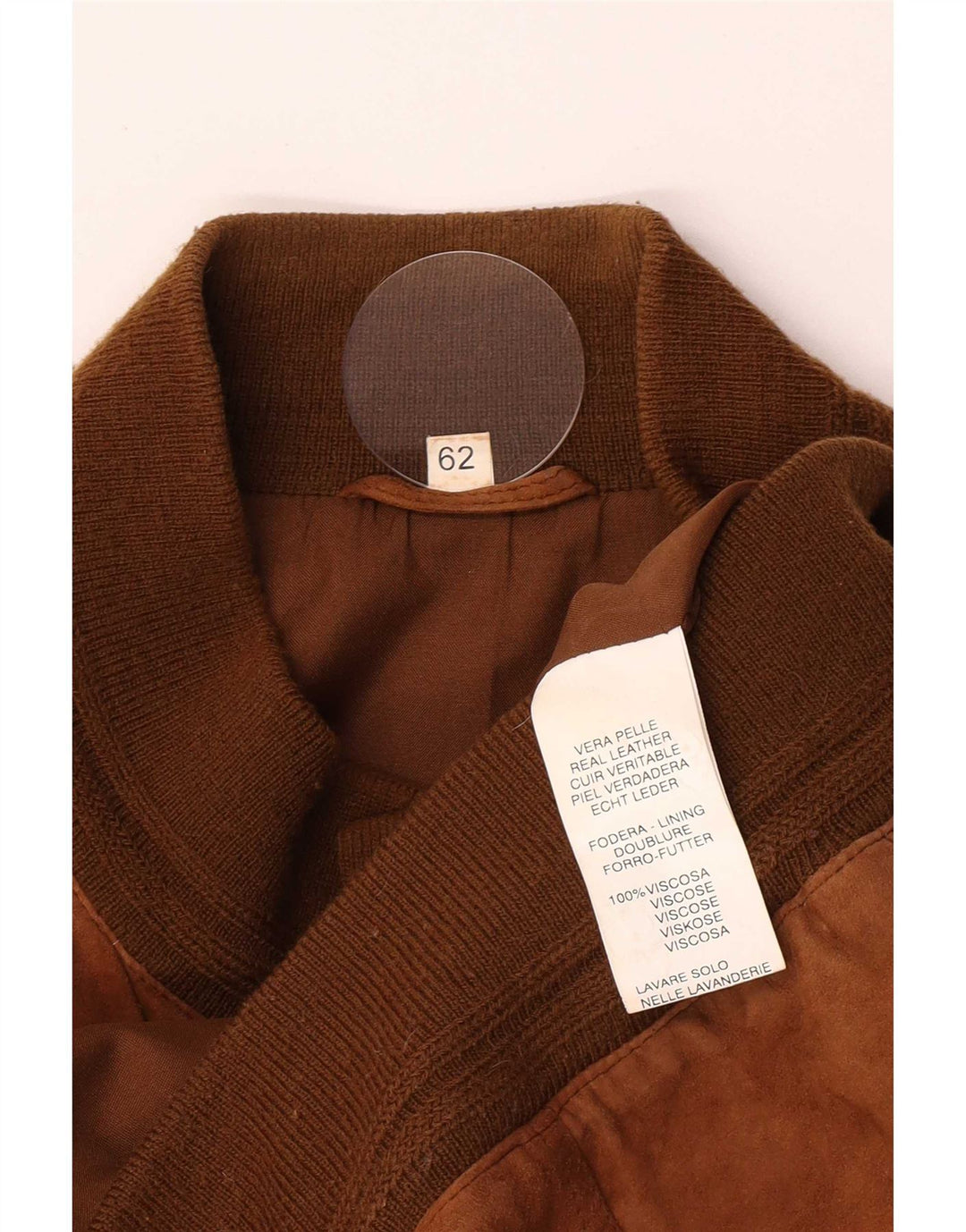 Vintage Ανδρικό Suede Bomber Jacket IT 62 5XL Beige Leather