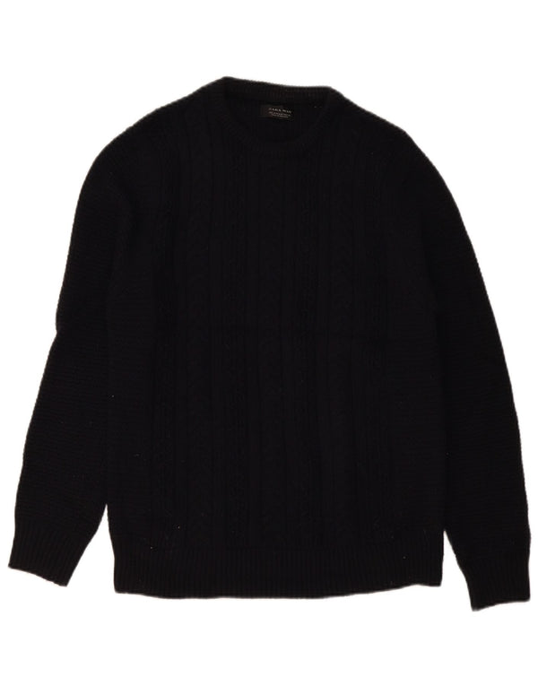 Ανδρικό πουλόβερ Zara Crew Neck Jumper Medium Navy Blue