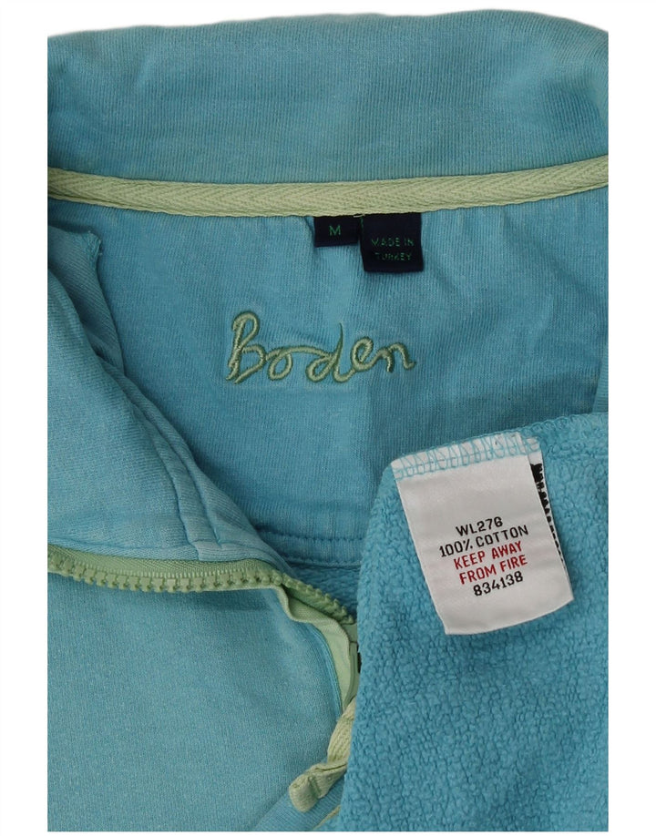 Γυναικείο φούτερ Boden με φερμουάρ Jumper UK 14 μεσαίο μπλε βαμβακερό