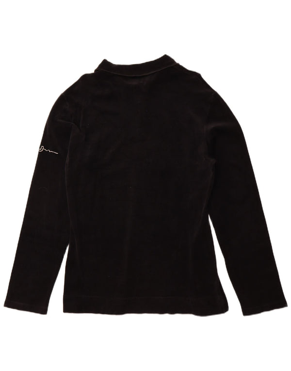 Armani Jeans Ανδρικό Μακρυμάνικο Βελούδινο Πόλο Μπλουζάκι XL Μαύρο βαμβακερό