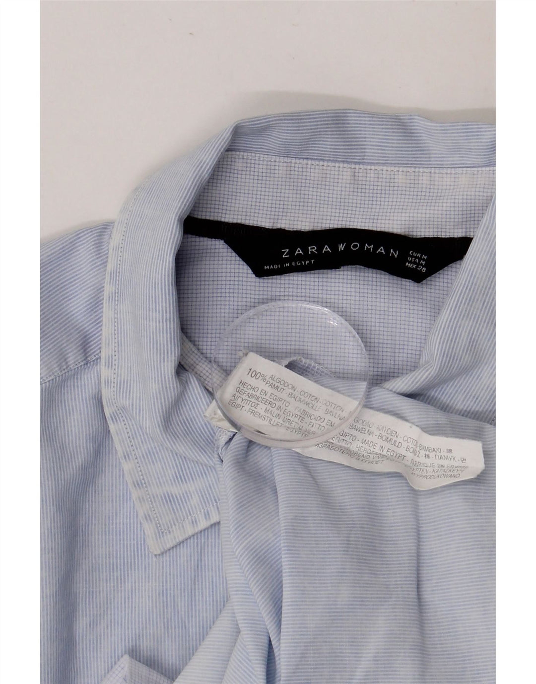 Γυναικείο πουκάμισο ZARA UK 14 Βαμβακερό μεσαίο μπλε ρίγες
