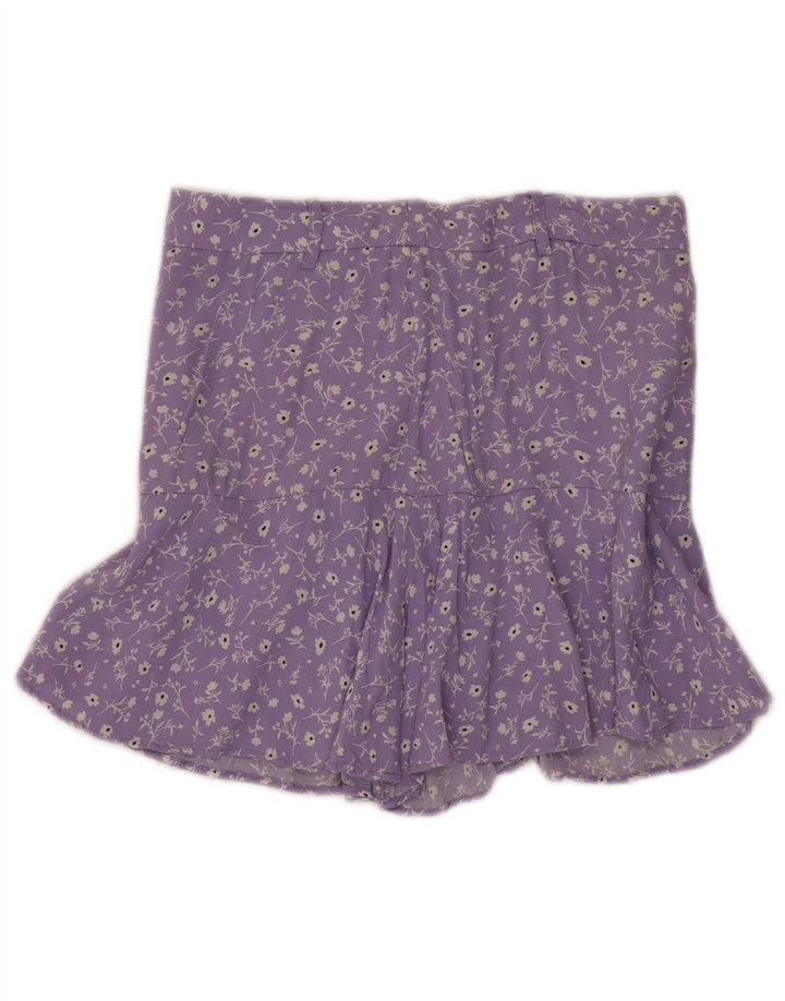 Zara Γυναικεία Μίνι Φούστα Μεσαία W28 Μωβ Floral Viscose