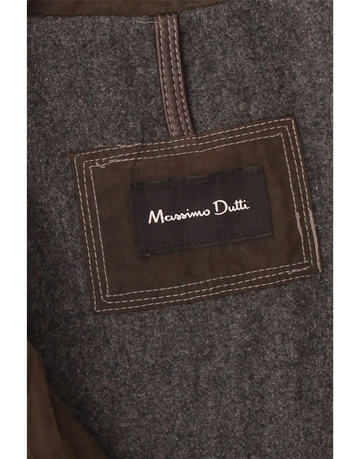 MASSIMO DUTTI Ανδρικό κερωμένο βαμβακερό μπουφάν UK 44 2XL καφέ