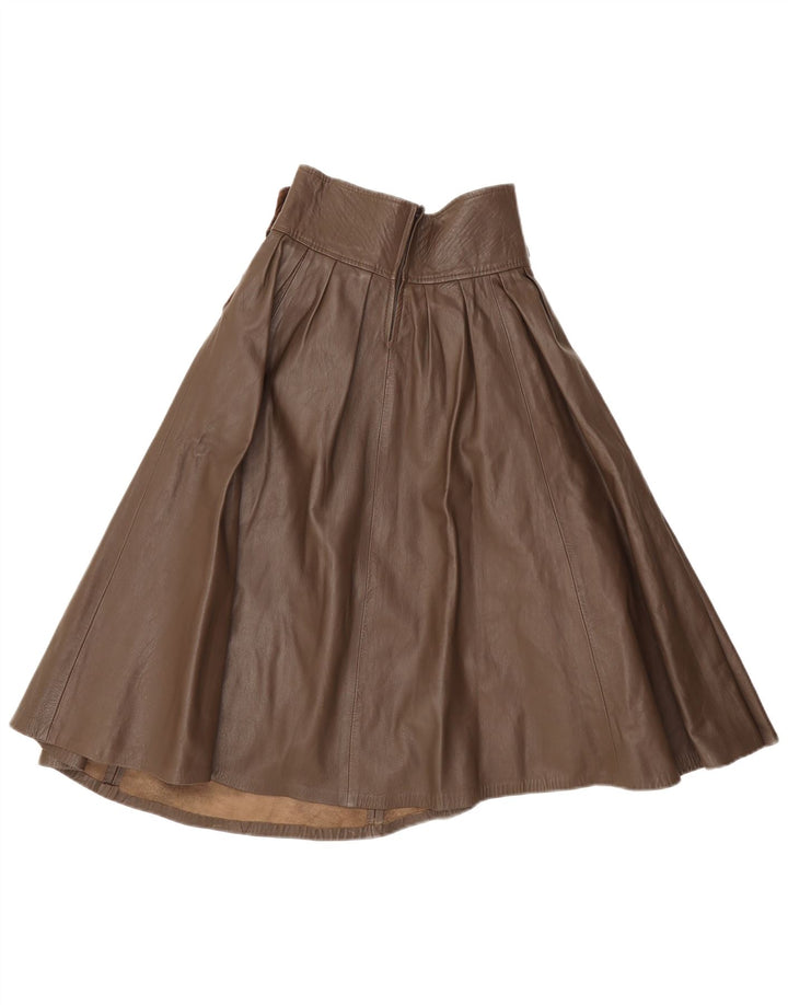 Vintage Γυναικεία Δερμάτινη Φούστα IT 42 Medium W26 Καφέ