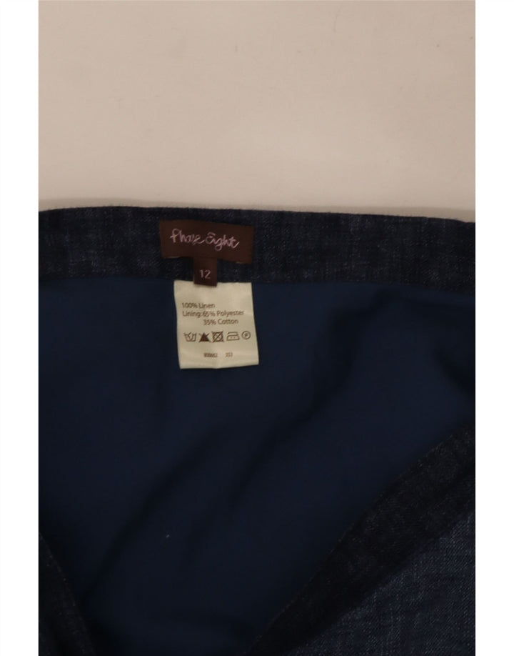 Φάση οκτώ γυναικεία φούστα με φλάντζα UK 12 μεσαία W32 μπλε χρώμα