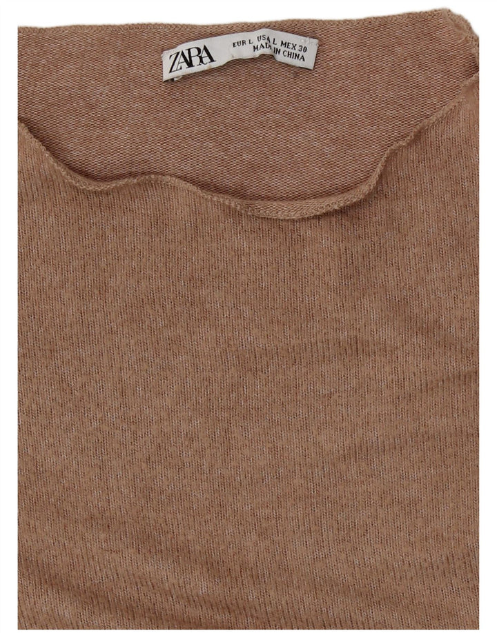 Zara Γυναικείο τοπ μακρυμάνικο UK 14 Large Beige