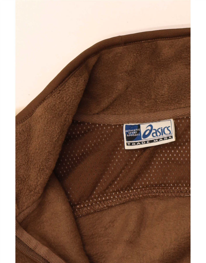 Asics Ανδρικό Fleece Jacket UK 36 Small Brown Colourblock