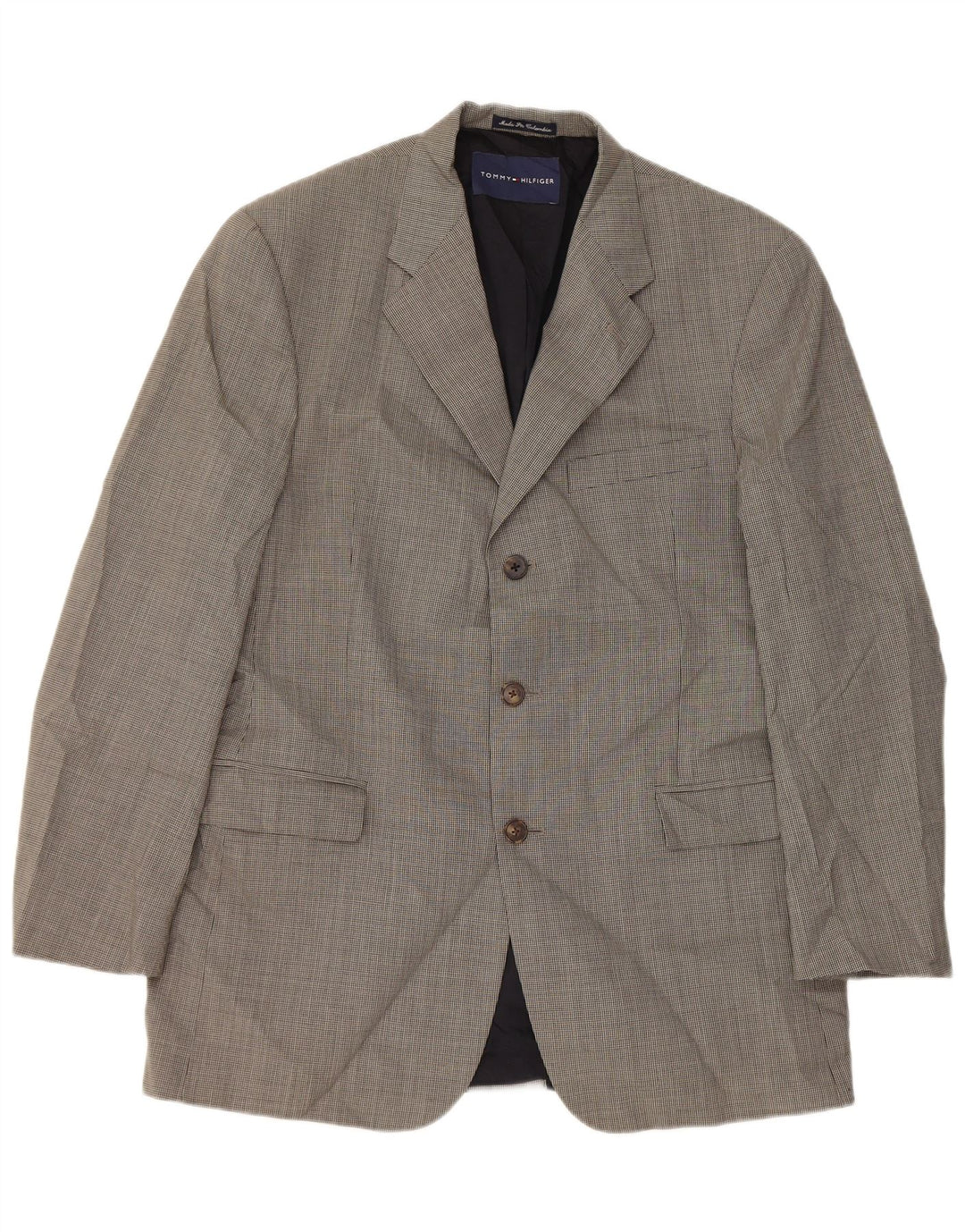 Tommy Hilfiger Ανδρικό σακάκι 3 κουμπιών UK 40 Large Grey Houndstooth