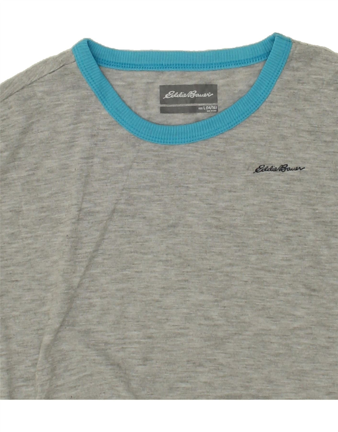 EDDIE BAUER Boys T-Shirt Top 14-15 Years Large Grey Polyester Vintage Eddie Bauer and Second-Hand Eddie Bauer from Messina Hembry 
