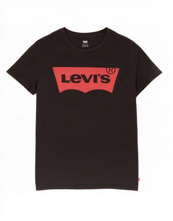Γυναικείο γραφικό μπλουζάκι Levi's Top UK 12 μεσαίο μαύρο βαμβακερό