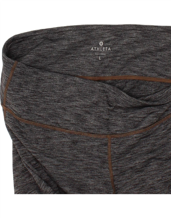ATHLETA Womens Capri Leggings UK 16 Large Grey Flecked Vintage Athleta and Second-Hand Athleta from Messina Hembry 