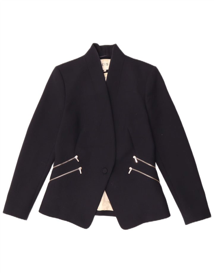 Reiss Γυναικείο σακάκι με 1 κουμπί UK 10 Small Navy Blue Polyester