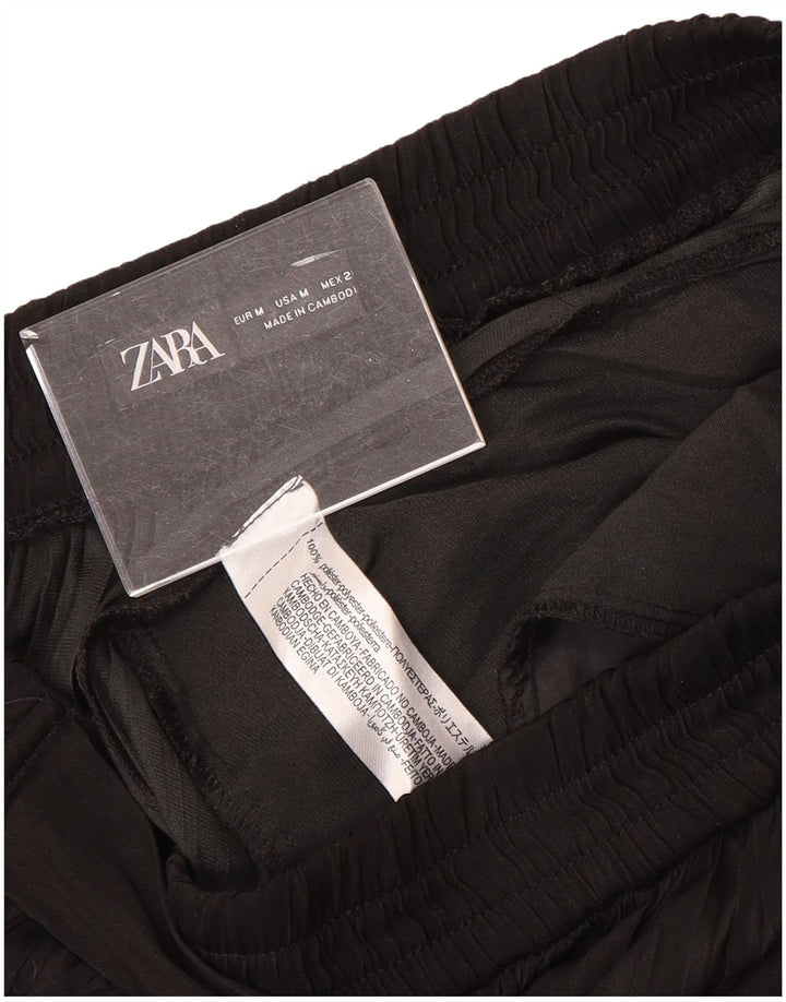 Zara Γυναικείο Παντελόνι Κάπρι Cullotes Medium W30 L22 Μαύρο Πολυεστέρας
