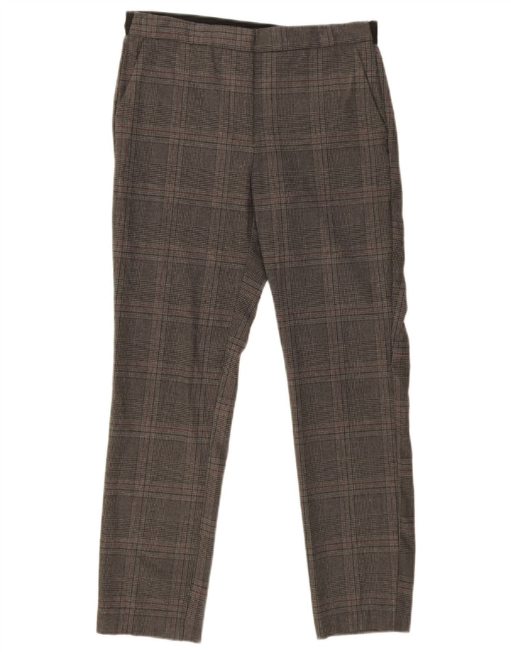 Zara Γυναικείο Slim παντελόνι Chino Medium W32 L26 Grey Check Polyester
