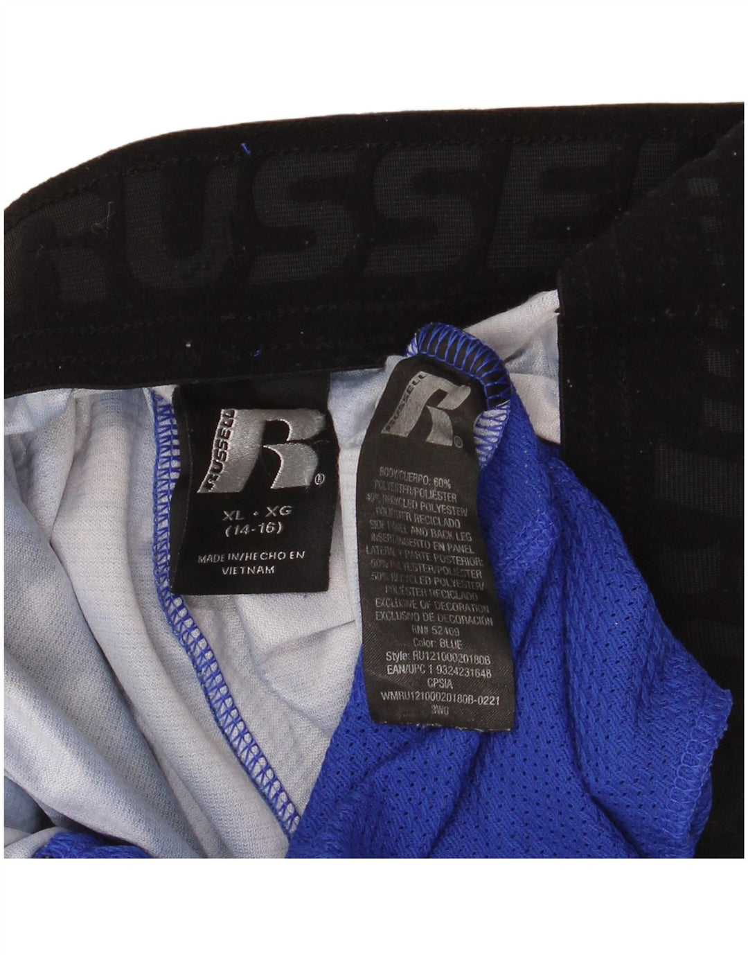 Russell Athletic Boys Sport σορτς 14-15 ετών XL μπλε πολυεστέρας παραλλαγής