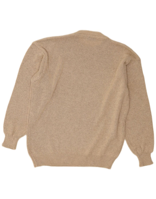 Vintage Ανδρικό πουλόβερ με λαιμόκοψη IT 52 Large Beige Argyle/Diamond