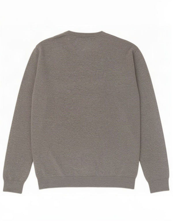 Jack Wills Ανδρικό πουλόβερ με λαιμόκοψη XL Γκρι βαμβακερό