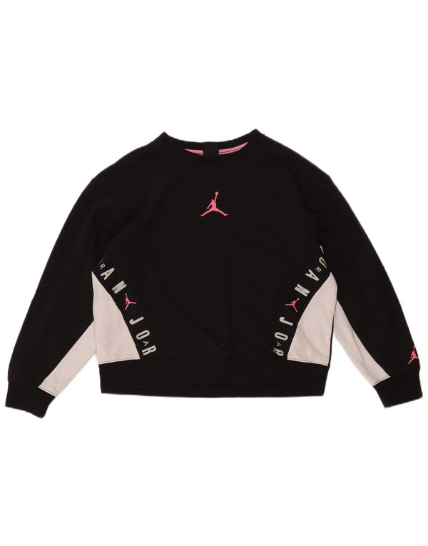 Jordan Girls Graphic Φούτερ Jumper 13-14 Years XL Black Colourblock