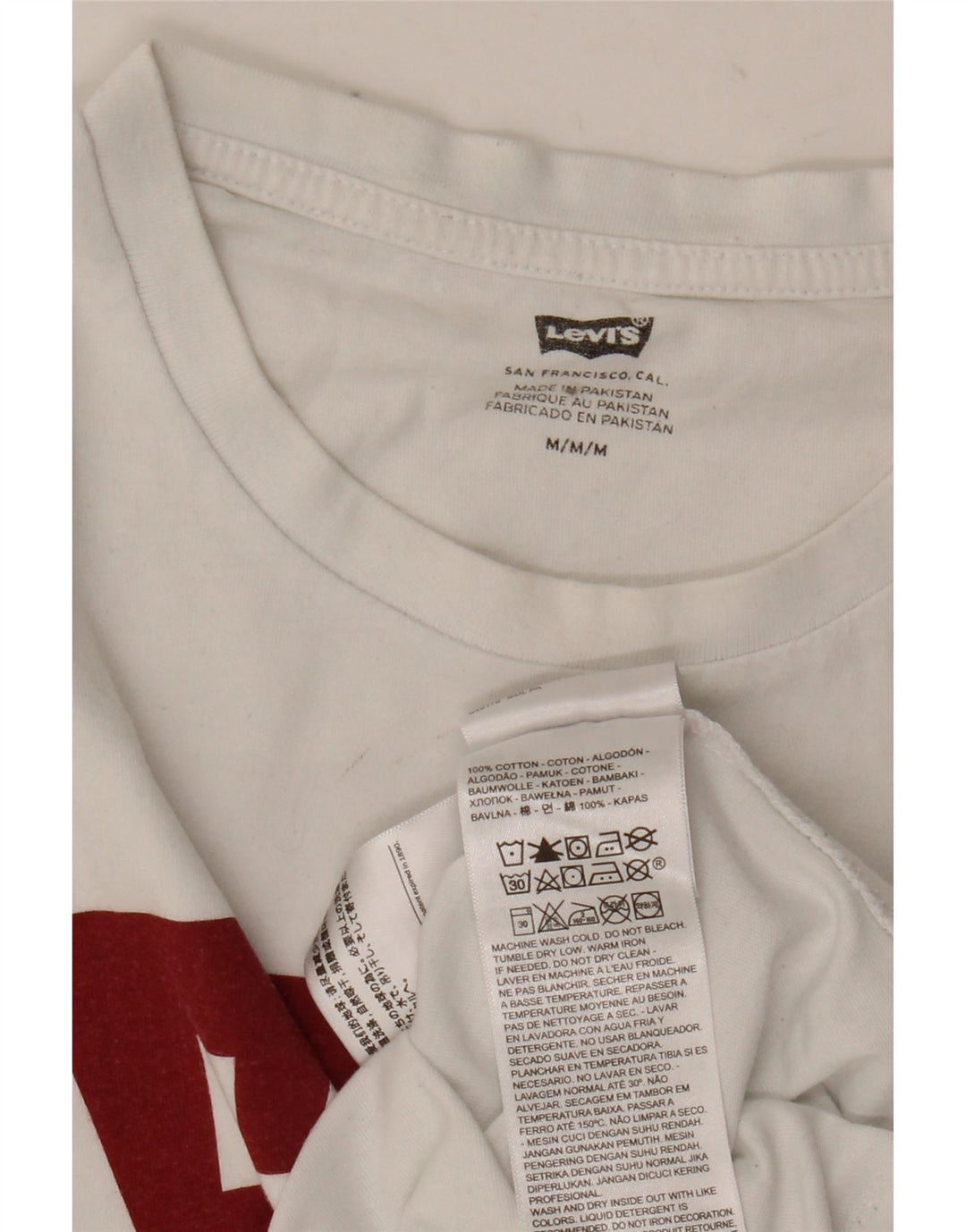 Ανδρικό γραφικό μπλουζάκι LEVI'S Τοπ μεσαίο λευκό βαμβακερό