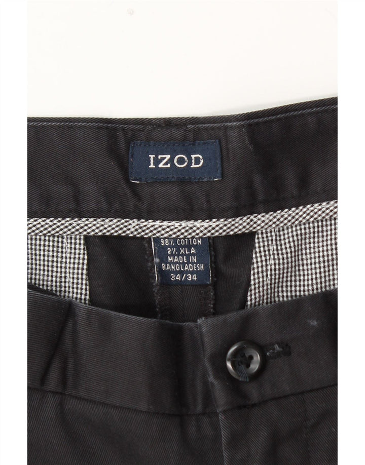 Ανδρικό ίσιο παντελόνι Chino IZOD W34 L34 Μπλε Βαμβακερό