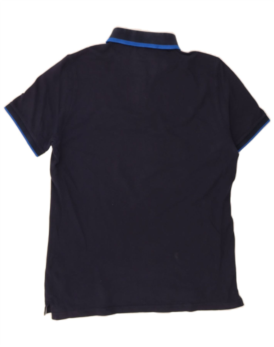 MASSIMO DUTTI Mens Polo Shirt Large Navy Blue Cotton Vintage Massimo Dutti and Second-Hand Massimo Dutti from Messina Hembry 