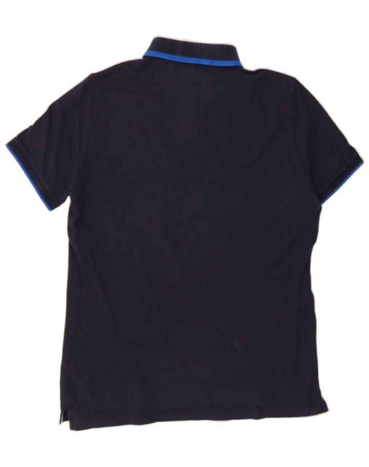 MASSIMO DUTTI Mens Polo Shirt Large Navy Blue Cotton Vintage Massimo Dutti and Second-Hand Massimo Dutti from Messina Hembry 