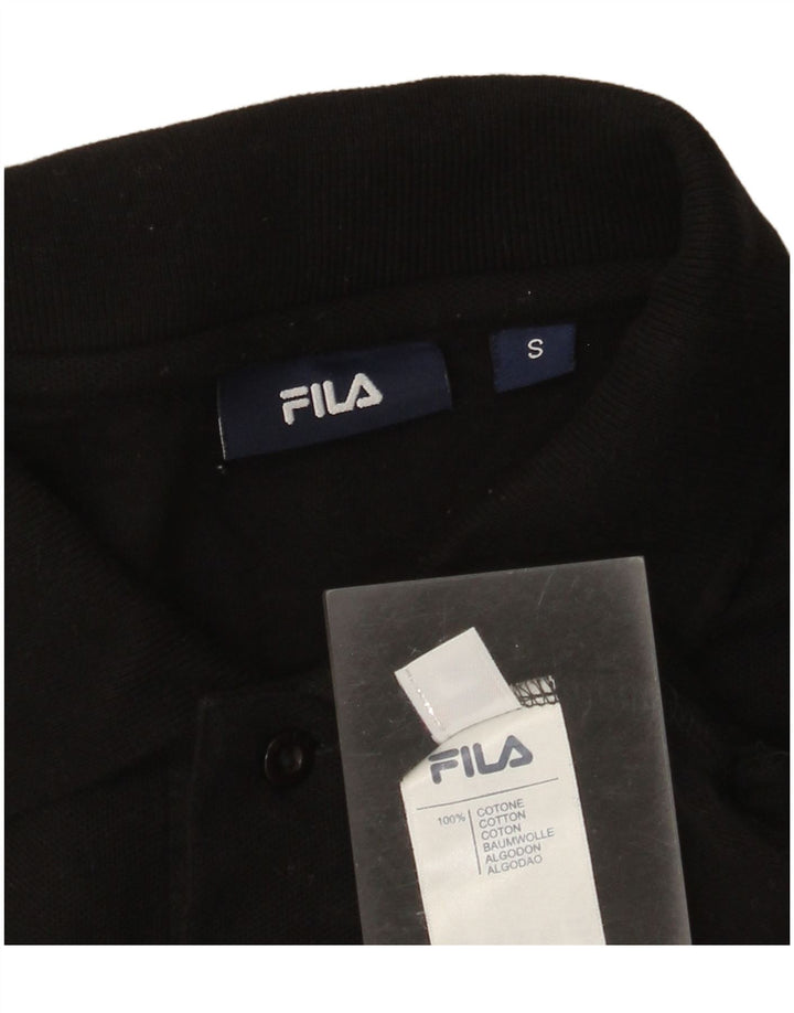 Ανδρικό μπλουζάκι πόλο Fila Μικρό μαύρο βαμβακερό
