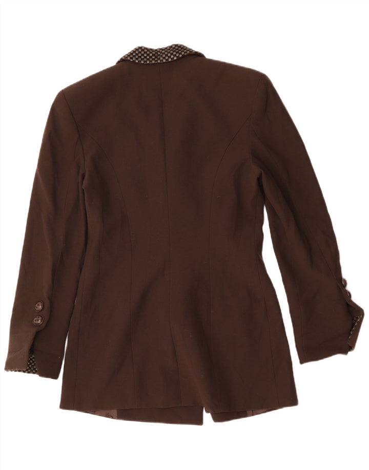 Caloma Γυναικείο Μπουφάν Longline Blazer IT 44 Μεσαίο Καφέ Γεωμετρικό