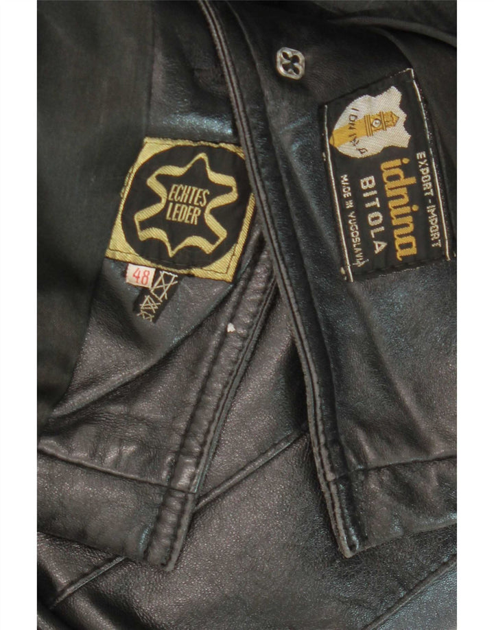 Vintage Ανδρικό Δερμάτινο Μπουφάν IT 48 Medium Black Leather