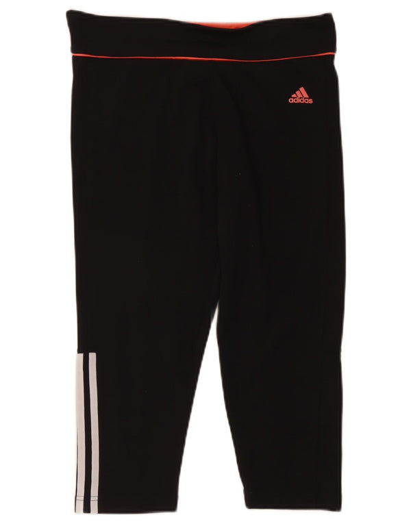 Adidas Γυναικεία κολάν Capri Climalite UK 12/14 Μεσαίο μαύρο πολυεστέρα