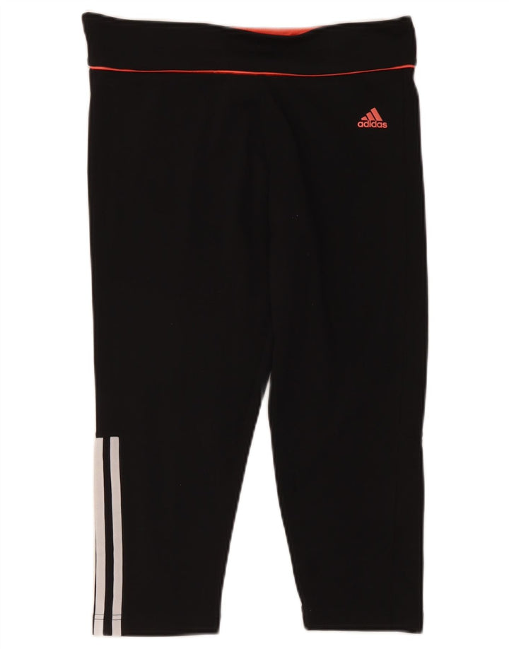 Adidas Γυναικεία κολάν Capri Climalite UK 12/14 Μεσαίο μαύρο πολυεστέρα