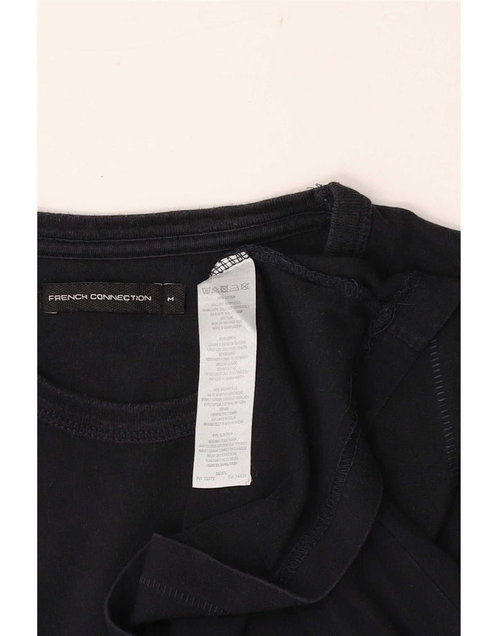 Γυναικείο T-Shirt French Connection Top UK 12 μεσαίο μαύρο βαμβακερό