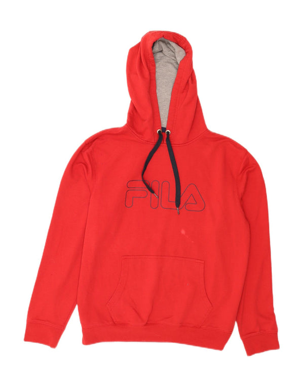 Fila Γυναικείο Graphic Hoodie Jumper UK 14 Medium Red Polyester