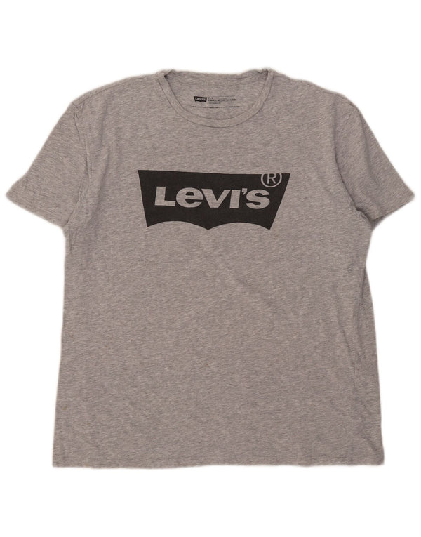 Γυναικείο γραφικό μπλουζάκι Levi's Standard Fit Top UK 16 Large Grey Flecked