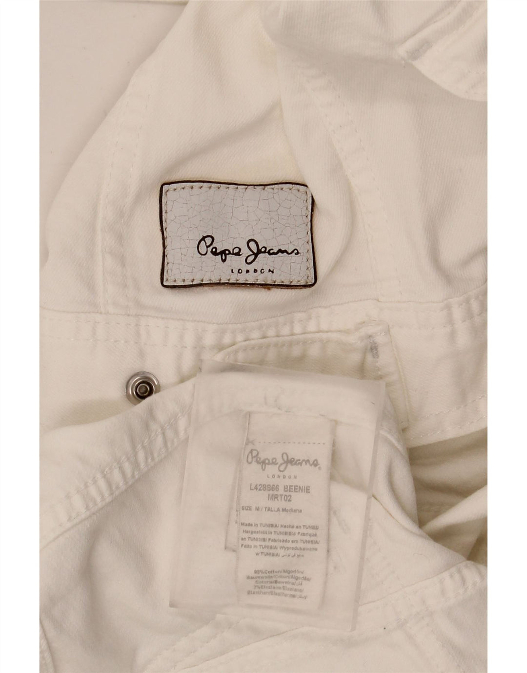 PEPE Jeans Γυναικείο Τζιν Μπουφάν UK 12 Μέτριο Λευκό Βαμβακερό