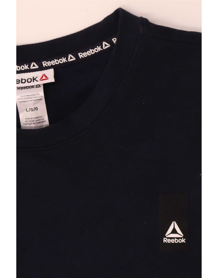 Ανδρικό φούτερ Reebok Jumper Large Navy Blue από βαμβάκι