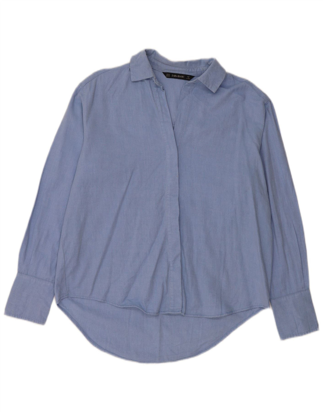 Zara Γυναικείο πουκάμισο Oversized UK 6 XS Μπλε βαμβακερό