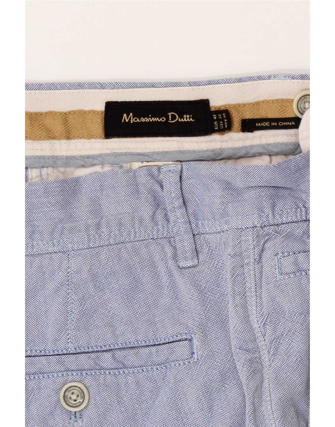 Massimo Dutti Ανδρικό σορτς Chino EU 42 Μεγάλο W32 Μπλε βαμβακερό