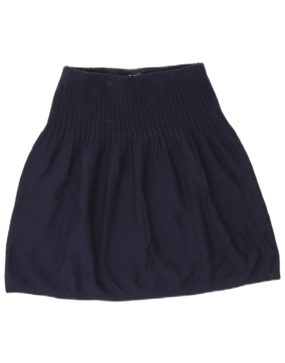 Massimo Dutti Γυναικεία πλεκτή φούστα σε γραμμή Α Μικρή W26 Navy Blue Viscose