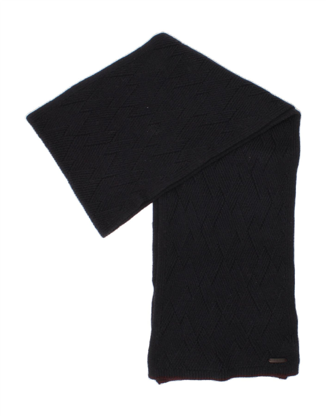 TED BAKER Mens Knit Rectangle Scarf One Size Navy Blue Argyle/Diamond Vintage Ted Baker and Second-Hand Ted Baker from Messina Hembry 