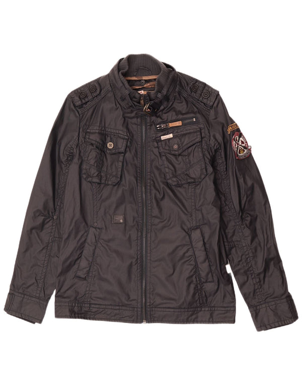 KHUJO Ανδρικό Military Jacket UK 40 Large Black Cotton