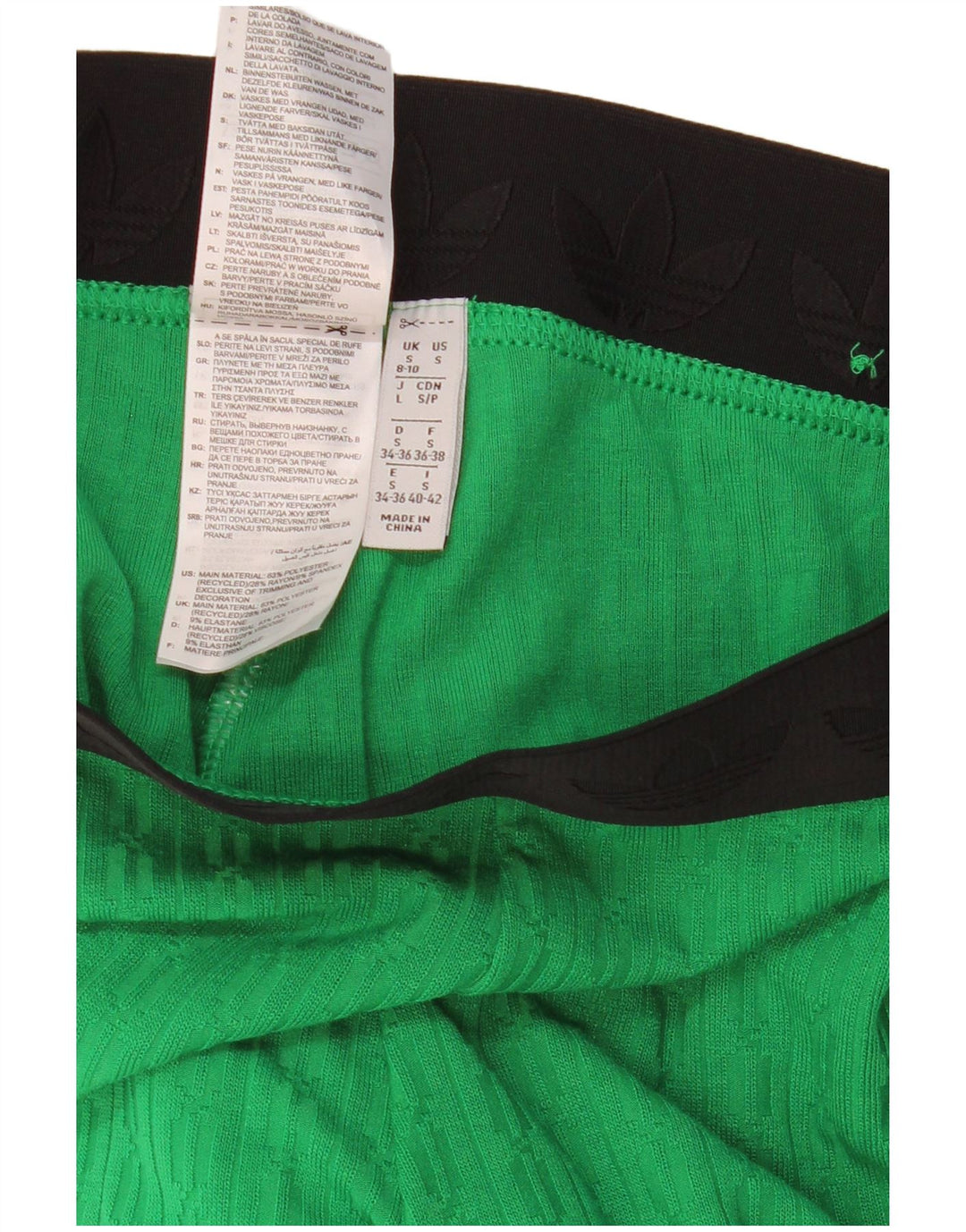 Γυναικεία κολάν ADIDAS UK 8/10 Small Green Colourblock Polyester