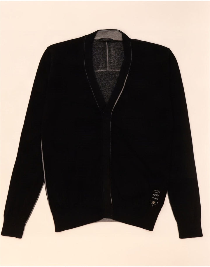 Ανδρικό πουλόβερ Guess Cardigan Μεσαίο μαύρο βαμβακερό