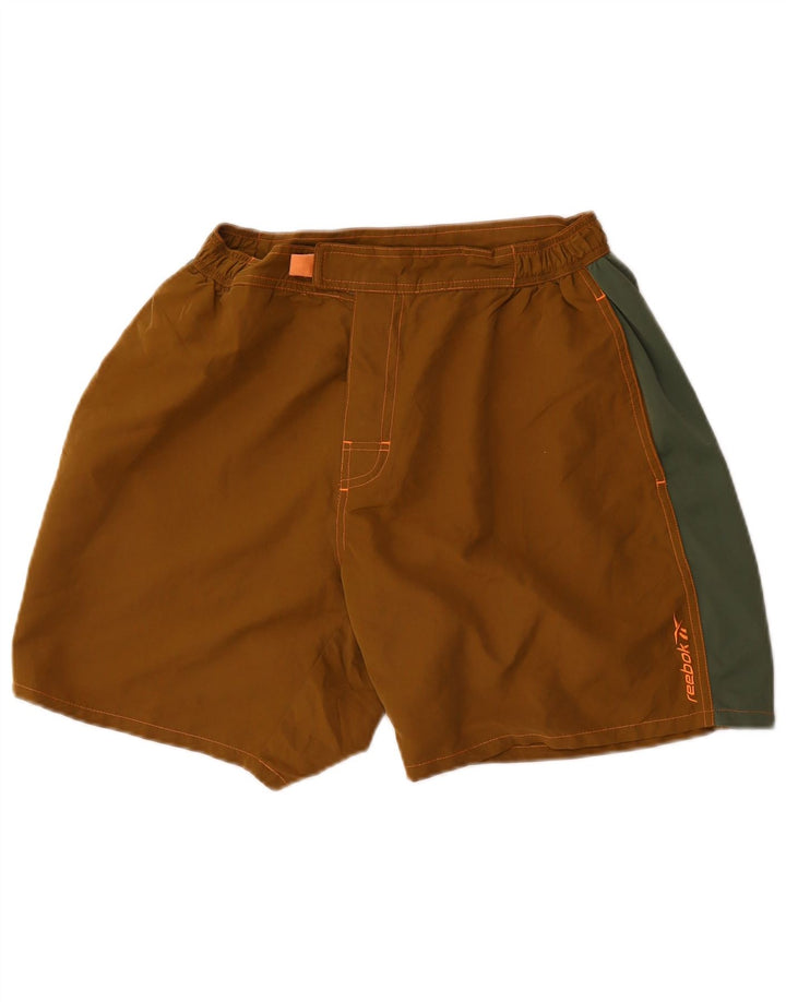 Ανδρικό σορτς κολύμβησης Reebok μεγάλο χακί πολυεστέρα