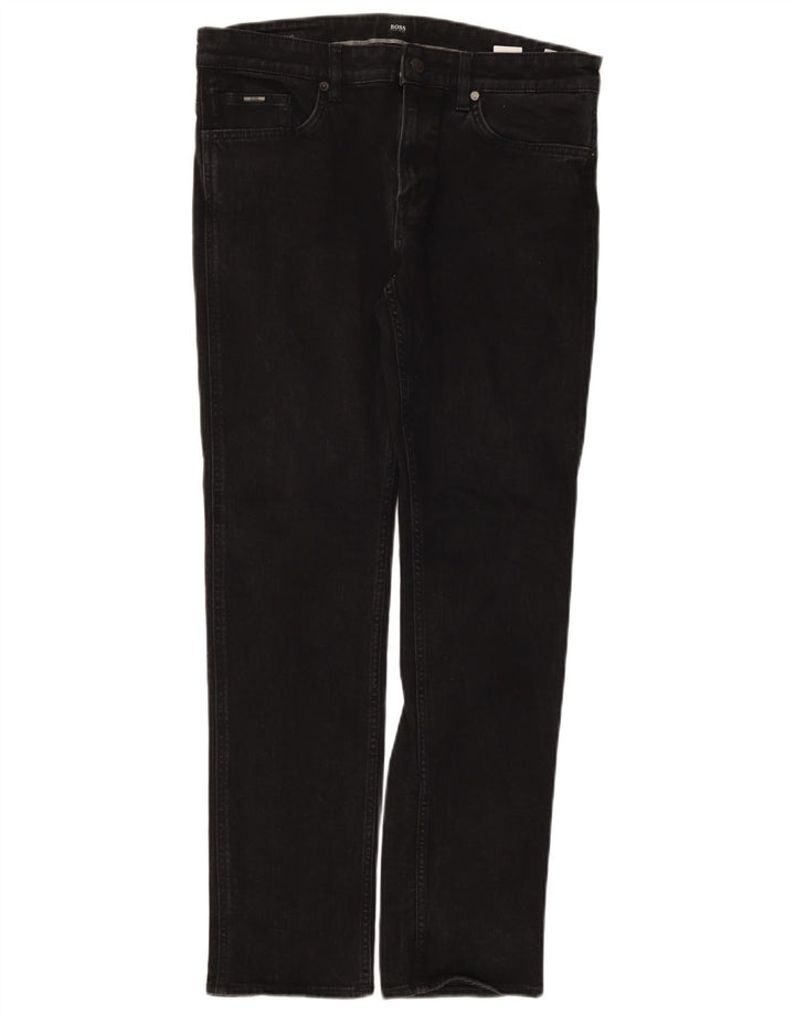 Ανδρικό τζιν Hugo Boss Slim W32 L30 Μαύρο βαμβακερό