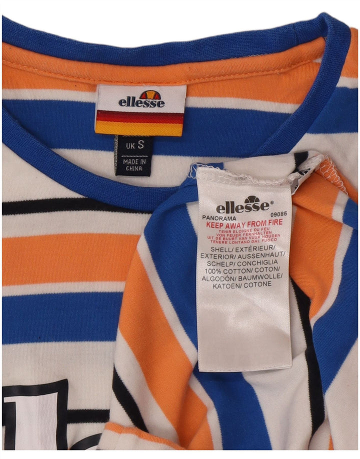 Ellesse Ανδρικό γραφικό T-Shirt Top Μικρό πολύχρωμο βαμβακερό ριγέ